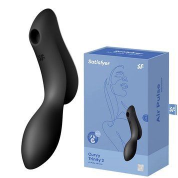 Подвійний вібратор із вакуумною стимуляцією Satisfyer Curvy Trinity 2 чорний