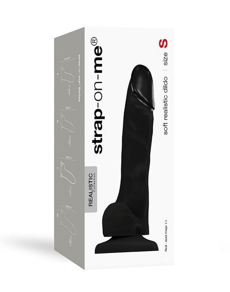 Реалистичный фаллоимитатор Strap-On-Me SOFT REALISTIC DILDO Black  SO4517 фото