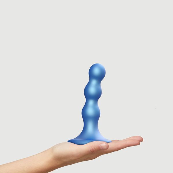 Насадка для страпона Strap-On-Me Dildo Plug Balls Blue Metallic  SO8992 фото