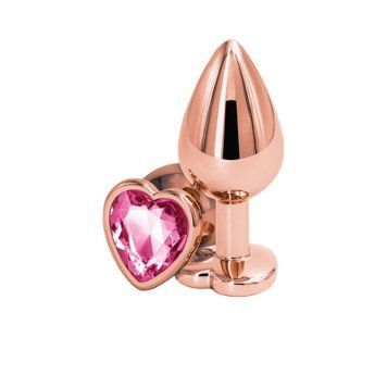NS Novelties Rear Assets - Rose Gold Heart - Medium - Pink