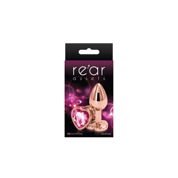 NS Novelties Rear Assets - Rose Gold Heart - Medium - Pink