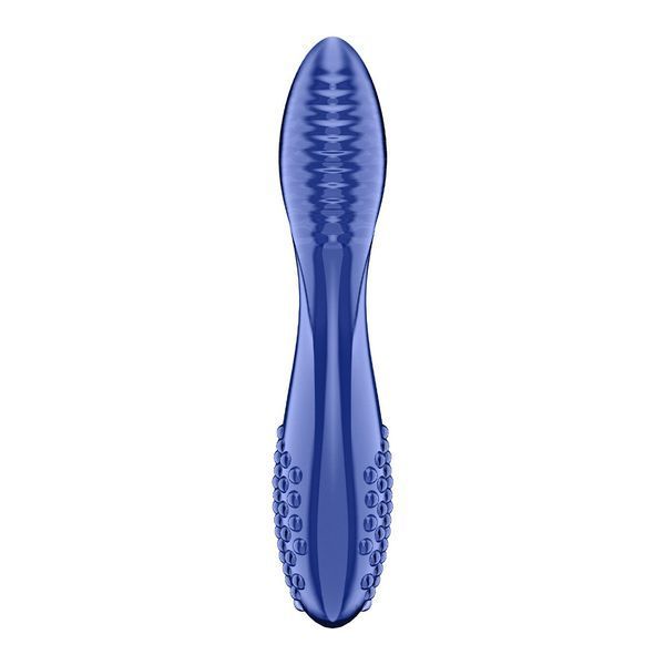 Двосторонній скляний дилдо Satisfyer Dazzling Crystal 2 Blue SX3551 фото