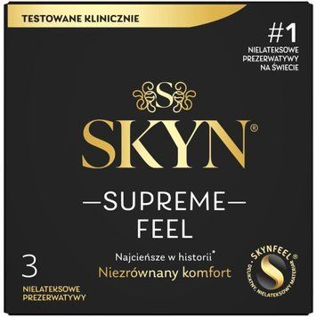 Ультратонкі безлатексні презервативи SKYN Supreme Feel 3 шт, 0,035 мм, природна текстура шкіри SX2397 фото