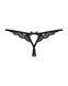 Мереживні танги з двома отворами Obsessive 831-THC-1 crotchless thong, чорні, бантики SO7175 фото 6