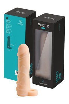 Реалістична насадка на пеніс Virgite S9, для об'єму, 16.4 см