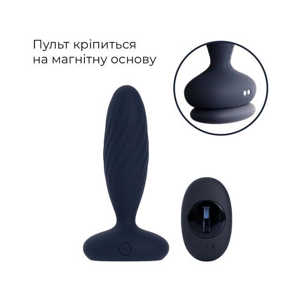 Анальна смарт-вібропробка з пульсацією Svakom Jordan Navy Blue, пульт ДК SX0727 фото