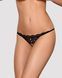 Мереживні танги з двома отворами Obsessive 831-THC-1 crotchless thong, чорні, бантики SO7176 фото 1