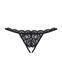 Мереживні танги з двома отворами Obsessive 831-THC-1 crotchless thong, чорні, бантики SO7176 фото 5