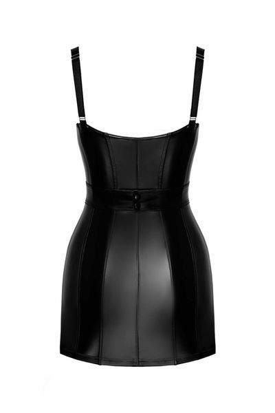 Платье Noir Handmade F320 Starlet, под латекс, мини, молния по всей длине, кольцо на поясе SX0356 фото