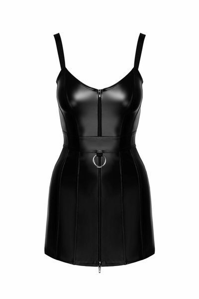 Платье Noir Handmade F320 Starlet, под латекс, мини, молния по всей длине, кольцо на поясе SX0356 фото