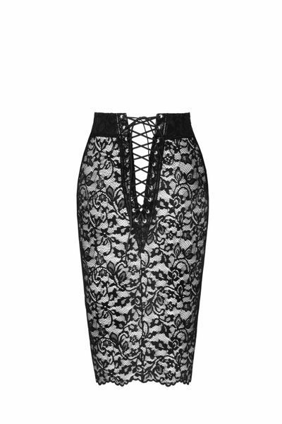 Юбка Noir Handmade F302 Ambivalence, black, кружево, длина за колени, шнуровка сзади SX0249 фото