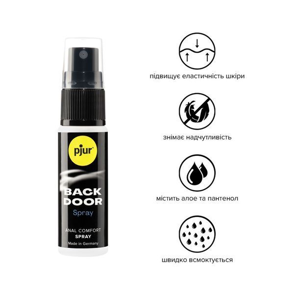 Розслаблювальний анальний спрей pjur BACK DOOR spray 20 мл, з пантенолом та алое, концентрований PJ10480 фото