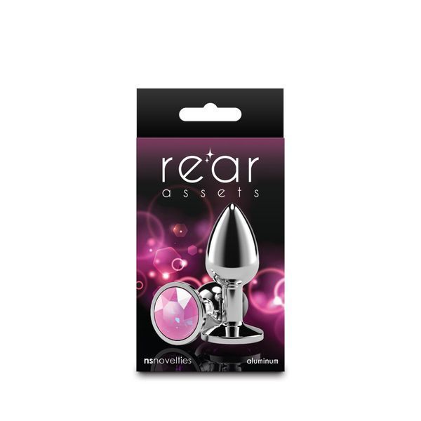 NS Novelties Rear Assets - Silver - Medium - Pink Gem