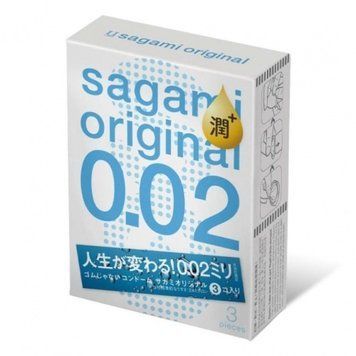 Презервативы ультратонкие полиуретановые Sagami original 0.02 с доп. смазкой (цена за упаковку,3 шт) SG100040 фото