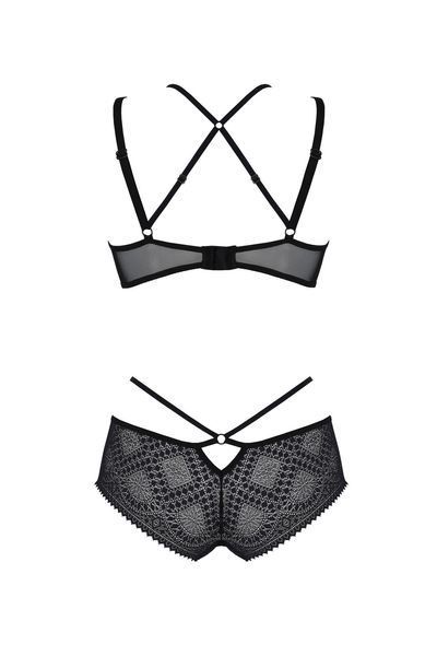 Комплект Passion DROSERA BIKINI black, бюстгальтер і трусики-кюлоти SX0468 фото