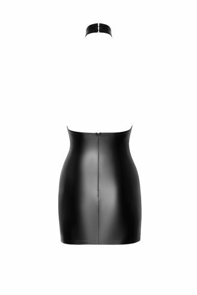 Сукня Noir Handmade F311 Eros, black, міні, спідниця під латекс, верх &mdash; сітка, відкрита спина SX0308 фото