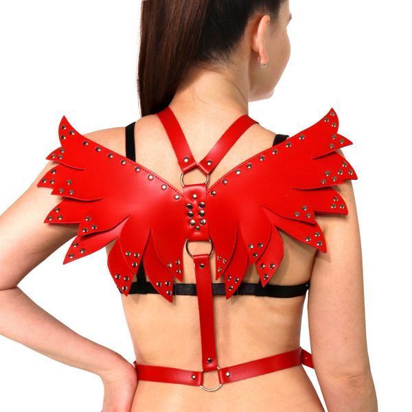 Жіноча портупея Art of Sex - Wings червона, екошкіра SX2340 фото