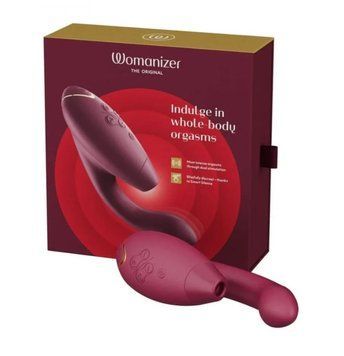 Інноваційний безконтактний вібратор-стимулятор Womanizer Duo 2, бордовий