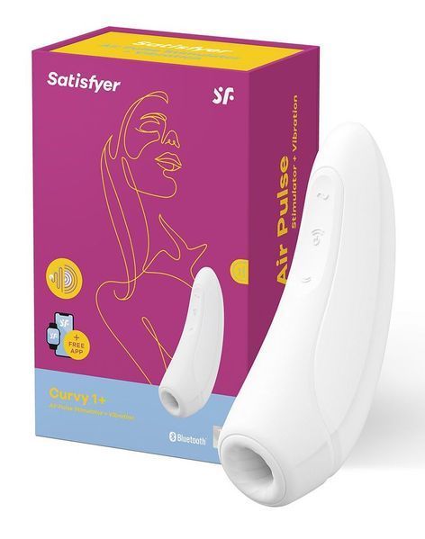 Вакуумний кліторальний стимулятор Satisfyer Curvy 1+ White з керуванням через додаток SO3781 фото