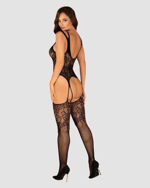 Бодистокинг Obsessive Bodystocking F237 S/M/L, растительное плетение, имитация чулок SO7233 фото