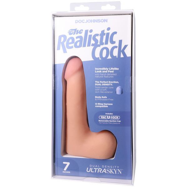 Doc Johnson The Realistic Cock ULTRASKYN - 7 Inch with Balls Vanilla