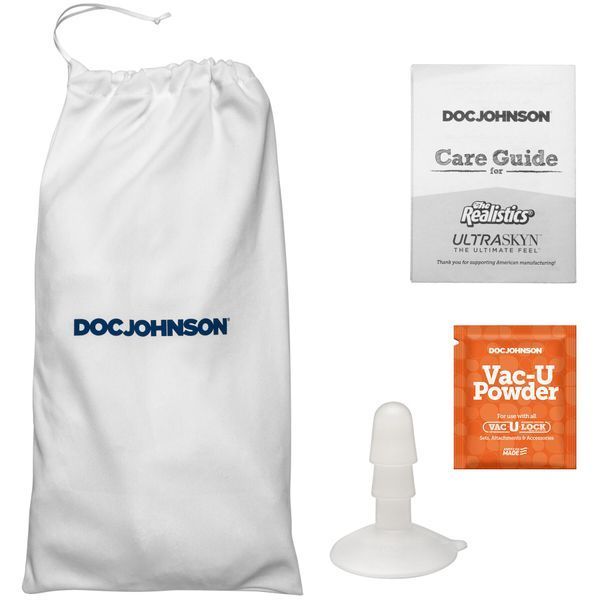 Реалистичный фаллоимитатор с мошонкой Doc Johnson The Realistic Cock, 17.8 см, ванильный, Ultraskyn SX4442 фото