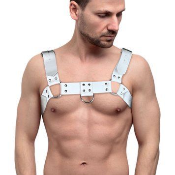 Мужская портупея на грудь из натуральной кожи Feral Feelings - Bulldog Harness Black SO9412 фото