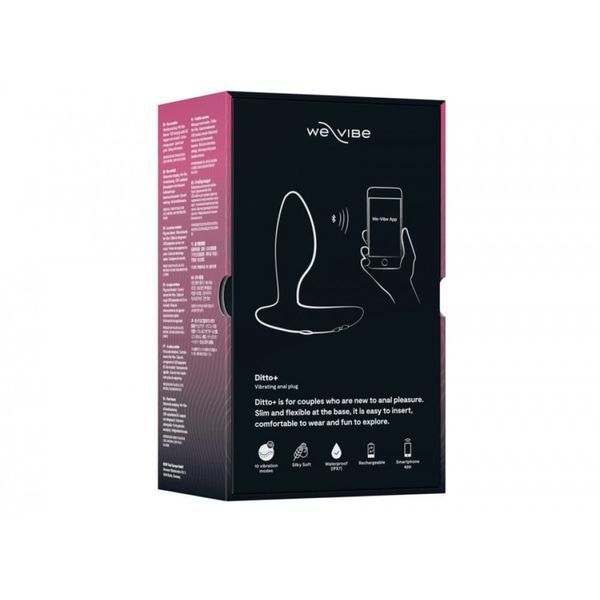 Анальная пробка с вибрацией We-Vibe Ditto+, сатиново-чёрная SX2147 фото