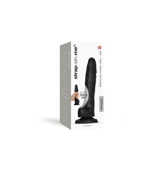 Реалистичный фаллоимитатор Strap-On-Me Sliding Skin Realistic Dildo Black S, эффект подвижной кожи SO6252 фото