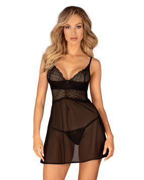 Еротичний комплект Obsessive Chemeris babydoll & thong, пеньюар та стрінги SO9758 фото