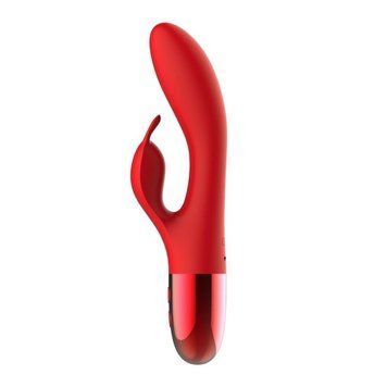 Вібратор-кролик Every Night Toys з подвійною стимуляцією, червоний