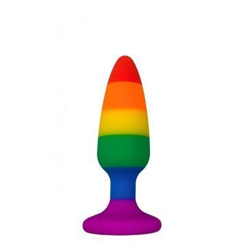 Силиконовая анальная пробка Wooomy Hiperloo Silicone Rainbow Plug, диаметр 2,4 см, длина 9 см SO7424 фото