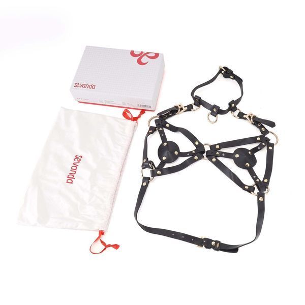 Портупея на грудь LOCKINK SEVANDA Queen Chest Harness with Removable Bra SX0873 фото