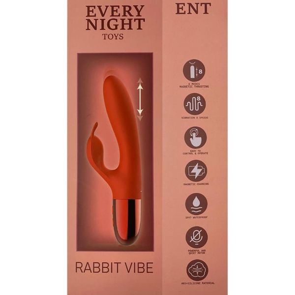 Вибратор-кролик Every Night Toys с двойной стимуляцией, красный OD-8421RV фото