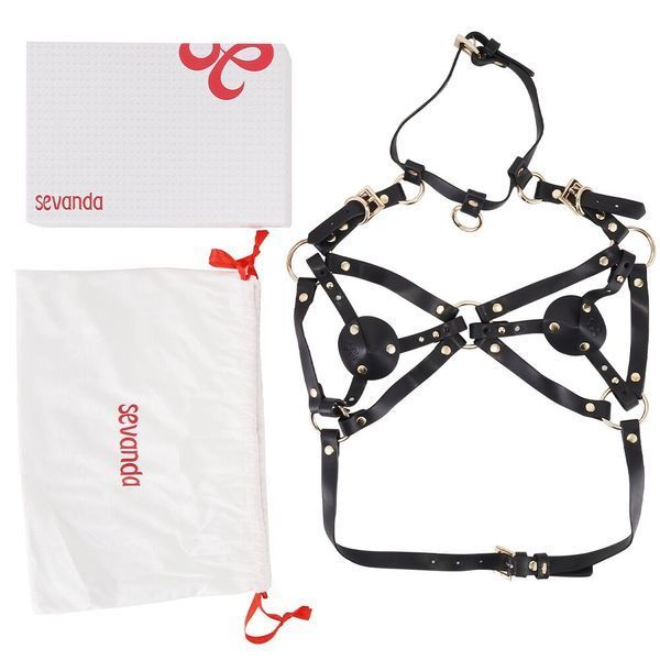 Портупея на грудь LOCKINK SEVANDA Queen Chest Harness with Removable Bra SX0873 фото
