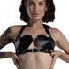Ліф Серце з натуральної шкіри Feral Feelings - Hearts Bra Black SO9414 фото 1