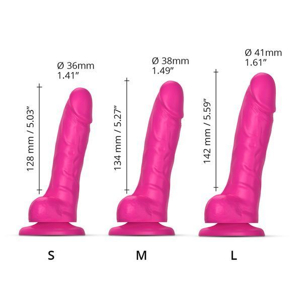 Реалистичный фаллоимитатор Strap-On-Me Sliding Skin Realistic Dildo Fuchsia S, эффект подвижной кожи SO6254 фото