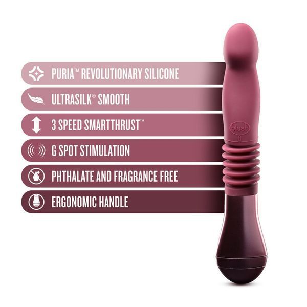 Пульсатор для точки G Blush Temptasia &ndash; Trixie Thrusting Dildo &ndash; Wine Red, 3 скорости SO8835 фото