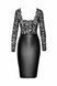 Платье Noir Handmade F295 Euphoria, black, кружево, глубокое декольте, юбка миди под латекс SX0207 фото 4
