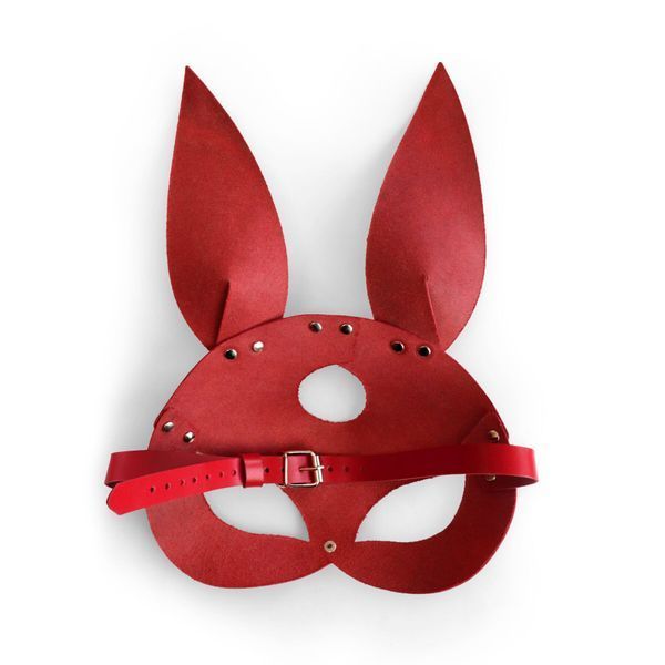 Кожаная маска Зайки Art of Sex - Bunny mask, цвет Красный SO9645 фото