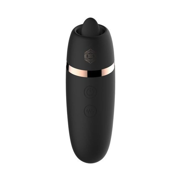 Міні-вібратор з язичком Rosy Gold - Vibrating & Licking Dual Stimulator