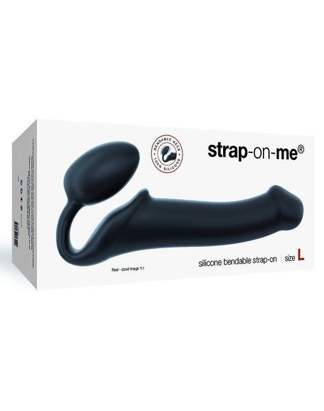 Безремінний страпон Strap-On-Me Black, повністю регульований SO2713 фото