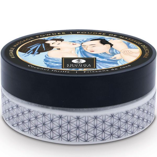 Смачна пудра для оральних пестощів Shunga Body Powder Coconut Thrills, 75 г, аромат кокоса SX0591 фото