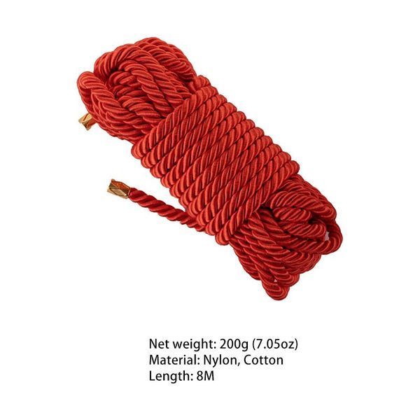Веревка для шибари LOCKINK SEVANDA Shibari Pratice Rope, красная, 8 м, нейлон+хлопок SX0879 фото