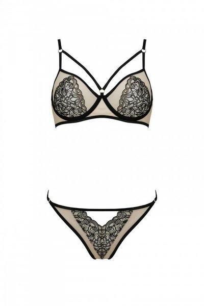 Комплект Passion LORINA SET, beige, бюстгальтер и трусики SO9712 фото
