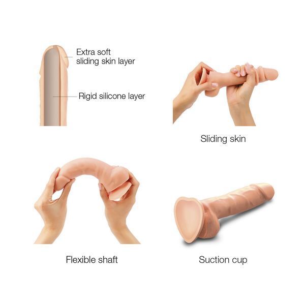 Реалістичний фалоімітатор Strap-On-Me Sliding Skin Realistic Dildo Vanille XXL, ефект рухливої шкіри SO6260 фото