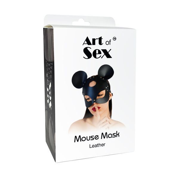 Шкіряна маска мишки Art of Sex - Mouse Mask, колір Чорний SO9649 фото