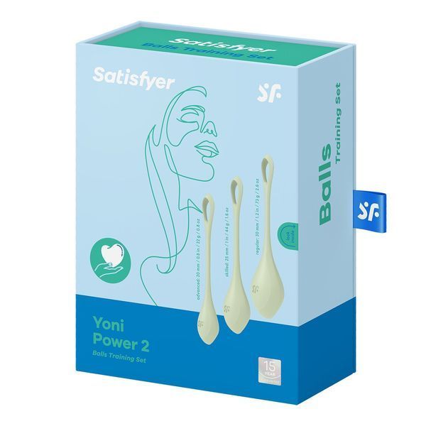 Набор йони-бусин Satisfyer Yoni Power 2 Light Green, диаметр 2-2,5-3 см, масса 22-44-73 г SO5549 фото