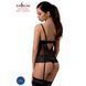 Корсет с открытой грудью Passion Exclusive NORTH CORSET, black, пажи, трусики, шнуровка PS24005 фото 2