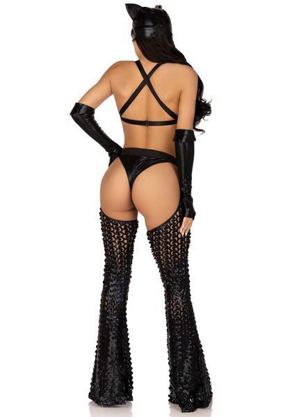 Еротичний костюм кішечки-пані Leg Avenue Mistress Kitty, рукавички, комбінезон, маска SO9199 фото